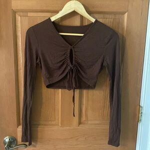 Shein Size Small Brown Women's Teen Girl Crop Top Shirt